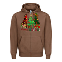 Chestnut merry christmas trees Zipper Hoodie - NancyCooperArtShop