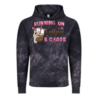 Cloud Black running on caffeine & chaos Vintage Hoodie - MaliasSmallBusiness