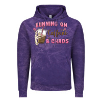 Cloud Purple running on caffeine & chaos Vintage Hoodie - MaliasSmallBusiness