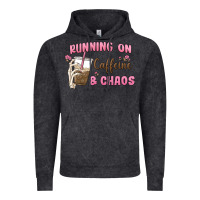 Vintage Black running on caffeine & chaos Vintage Hoodie - MaliasSmallBusiness