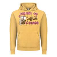 Vintage Mustard running on caffeine & chaos Vintage Hoodie - MaliasSmallBusiness