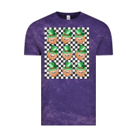Cloud Purple boujee checker board leprechaun Vintage Tee - MaliasSmallBusiness