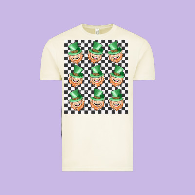 Boujee Checker Board Leprechaun Vintage Tee Designed By Maliassmallbusiness