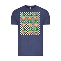 Vintage Denim boujee checker board leprechaun Vintage Tee - MaliasSmallBusiness