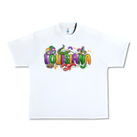 White mardi gras louisiana Urban Heavy Tee - MaliasSmallBusiness