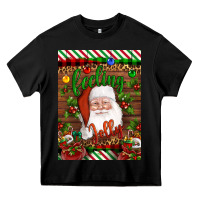 Black Christmas Feeling Jolly Santa Heavy Core Tee - Artiststas