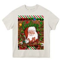 Cream Christmas Feeling Jolly Santa Heavy Core Tee - Artiststas