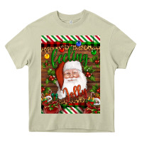 Mossy Christmas Feeling Jolly Santa Heavy Core Tee - Artiststas
