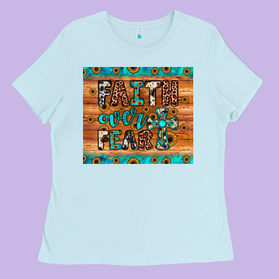 Faith Over Fear Ladies Tee Designed By Jahusdesignshop