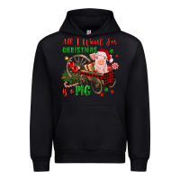 Black all i want for christmas is a pig Urban Hoodie - FaDigitalArtStudio