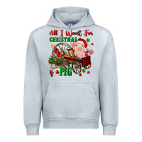 Heather Grey all i want for christmas is a pig Urban Hoodie - FaDigitalArtStudio
