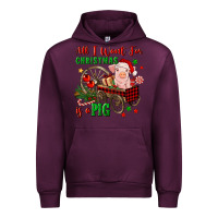 Mauve Wine all i want for christmas is a pig Urban Hoodie - FaDigitalArtStudio