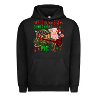 Pigment Black all i want for christmas is a pig Urban Hoodie - FaDigitalArtStudio