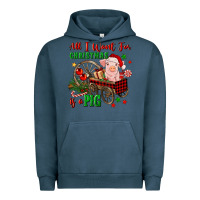 Pigment Midnight Navy all i want for christmas is a pig Urban Hoodie - FaDigitalArtStudio