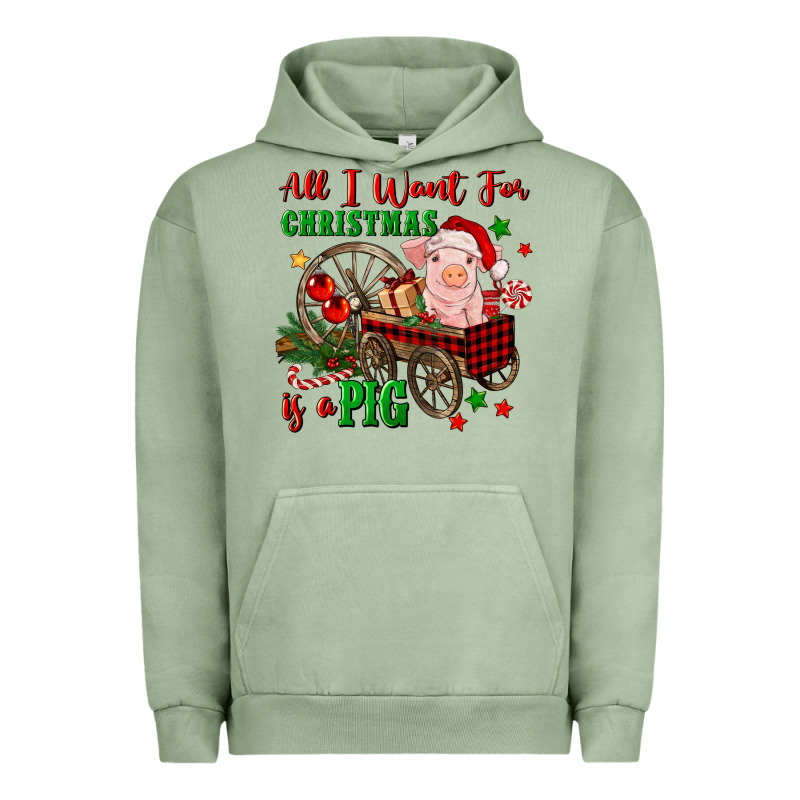All I Want For Christmas Is A Pig Urban Hoodie by FaDigitalArtStudio | Teevron