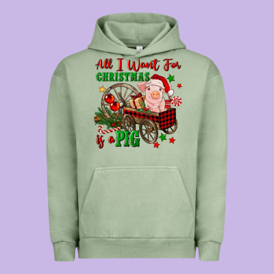 All I Want For Christmas Is A Pig Urban Hoodie Designed By Fadigitalartstudio