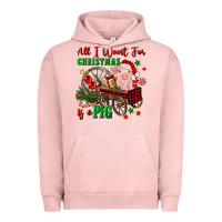 Pigment Salmon all i want for christmas is a pig Urban Hoodie - FaDigitalArtStudio