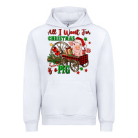 White all i want for christmas is a pig Urban Hoodie - FaDigitalArtStudio