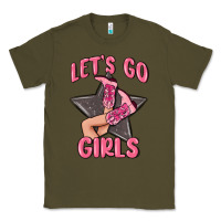 Army Green lets go girls cowgirl boots star Classic Tee - MaliasSmallBusiness