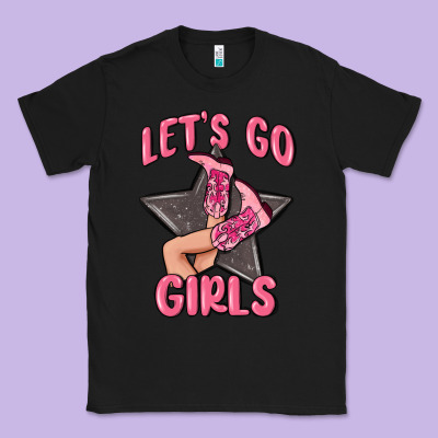 Lets Go Girls Cowgirl Boots Star Classic Tee Designed By Maliassmallbusiness