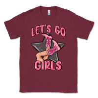 Burgundy lets go girls cowgirl boots star Classic Tee - MaliasSmallBusiness