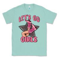 Seafoam lets go girls cowgirl boots star Classic Tee - MaliasSmallBusiness