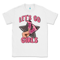 White lets go girls cowgirl boots star Classic Tee - MaliasSmallBusiness