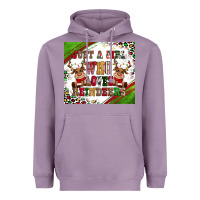 Lavender just a girl who loves reindeer Heavyweight Hoodie - CowGirlArtShop