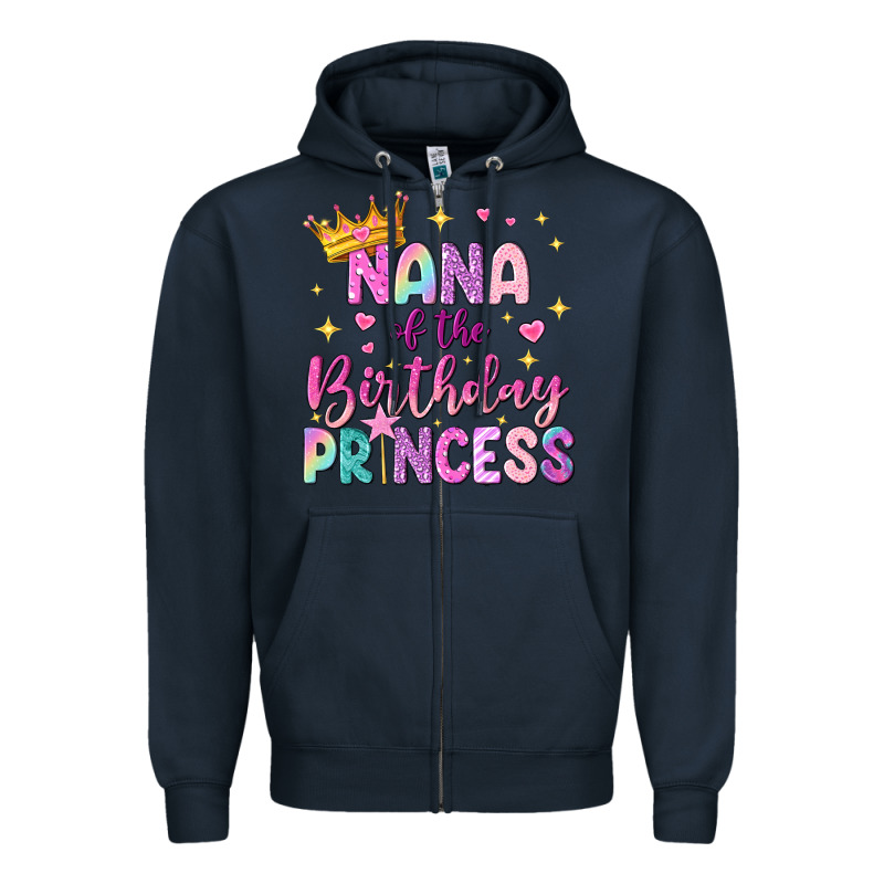 Nana Of The Birthday Princess Zipper Hoodie by NancyCooperArtShop | Teevron