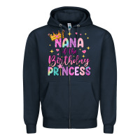 Navy nana of the birthday princess Zipper Hoodie - NancyCooperArtShop