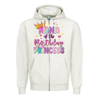 Oatmeal Heather nana of the birthday princess Zipper Hoodie - NancyCooperArtShop