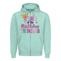 Seafoam nana of the birthday princess Zipper Hoodie - NancyCooperArtShop