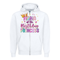 White nana of the birthday princess Zipper Hoodie - NancyCooperArtShop