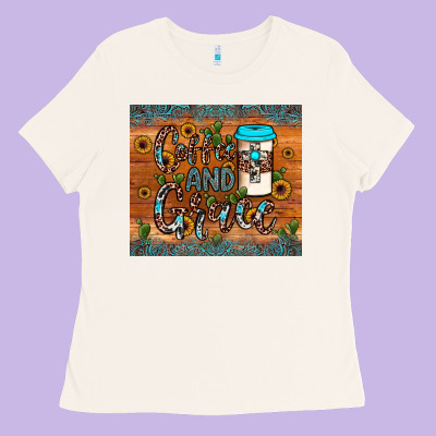 Coffee And Grace Ladies Tee Designed By Jahusdesignshop