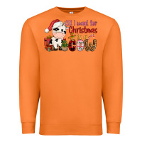 Carrot all want for christmas is a cow Premium Sweatshirt - CowGirlArtShop