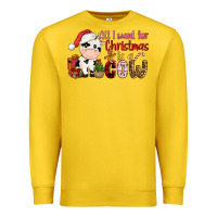 Lemon all want for christmas is a cow Premium Sweatshirt - CowGirlArtShop
