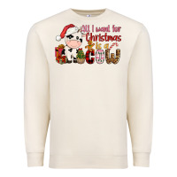 Sandshell all want for christmas is a cow Premium Sweatshirt - CowGirlArtShop