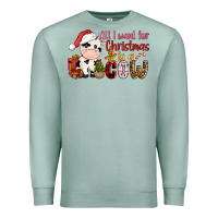 Seafoam all want for christmas is a cow Premium Sweatshirt - CowGirlArtShop