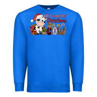 True Royal all want for christmas is a cow Premium Sweatshirt - CowGirlArtShop