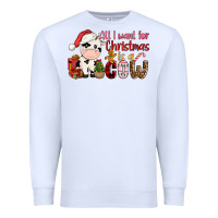 White all want for christmas is a cow Premium Sweatshirt - CowGirlArtShop