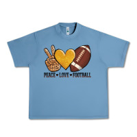 Pebble Blue peace love football Urban Heavy Tee - AdoDesignShop