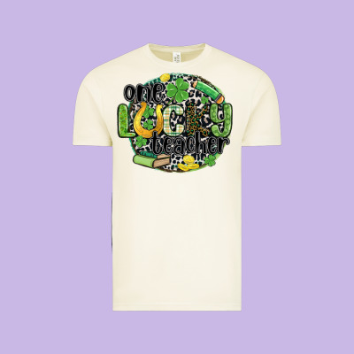 One Lucky Teacher Vintage Tee Designed By Maliassmallbusiness