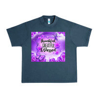 Midnight Navy thankful greatful blessed Urban Heavy Tee - NancyCooperArtShop