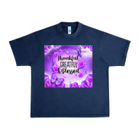 Navy thankful greatful blessed Urban Heavy Tee - NancyCooperArtShop