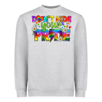 Heather Grey LGBTQ+ Don't Hide Your Pride Heavyweight Sweatshirt - BundleAndBundleShop