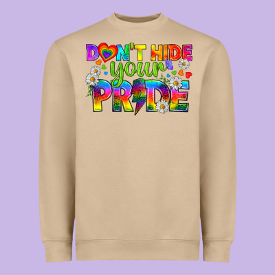 Lgbtq+ Don't Hide Your Pride Heavyweight Sweatshirt Designed By Bundleandbundleshop