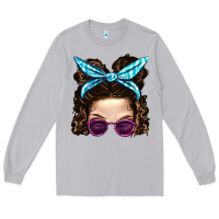 Moon Dust Messy Bun Mom And Pink Leopard Sunglasses Long Sleeve Tee - BundleAndBundleShop