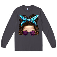 Smoke Messy Bun Mom And Pink Leopard Sunglasses Long Sleeve Tee - BundleAndBundleShop
