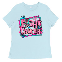 Baby Blue fight cancer Ladies Tee - AdoDesignShop