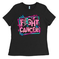 Black fight cancer Ladies Tee - AdoDesignShop